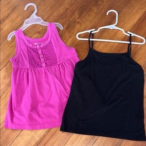 Pink and Black Kids Tank Tops